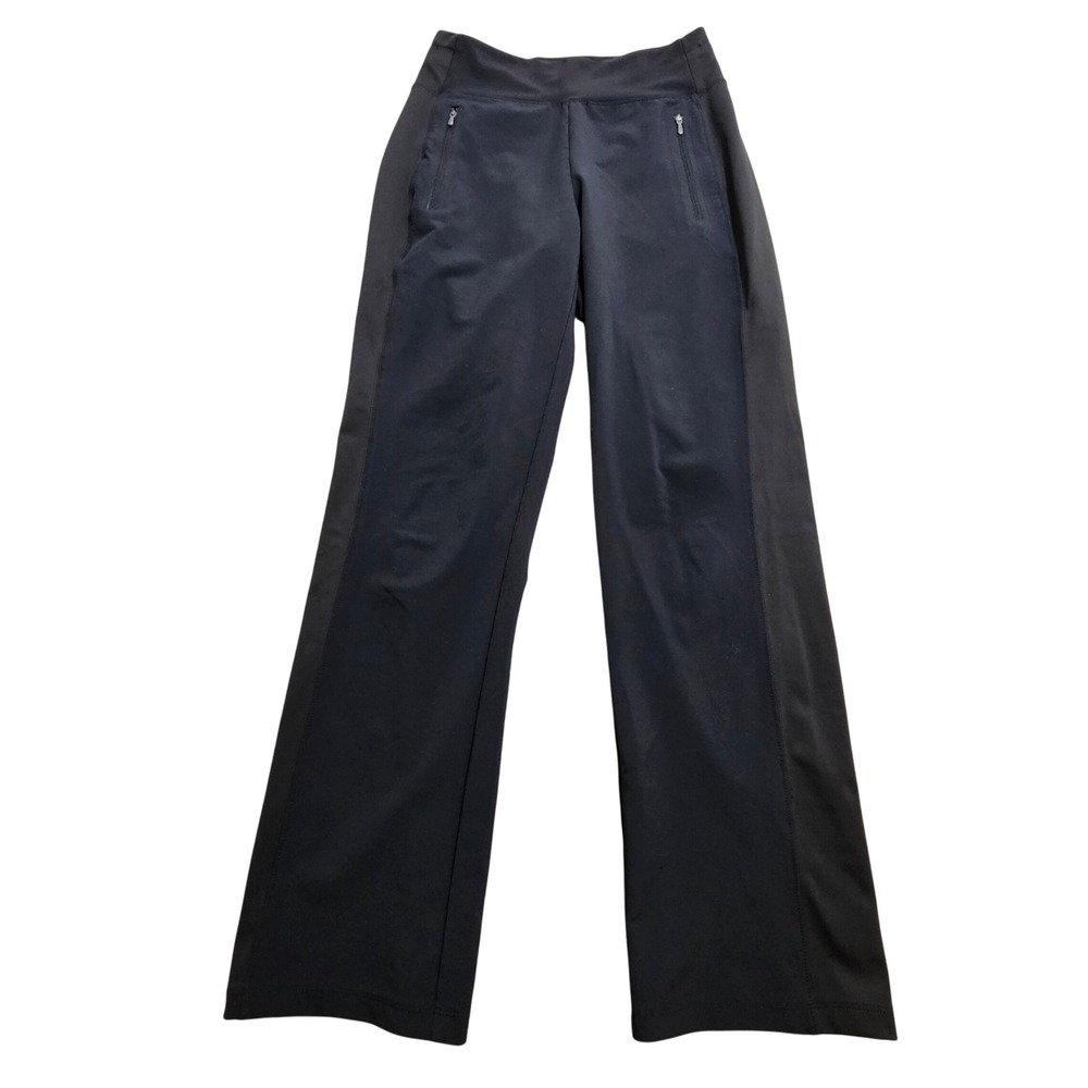 Athleta Fairway Golf Pant Womens 2 Black Straight‎ Leg Stretch Active 533753-01